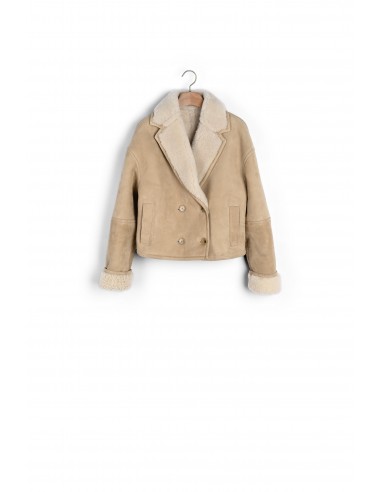 Manteau court peau lainée destockage